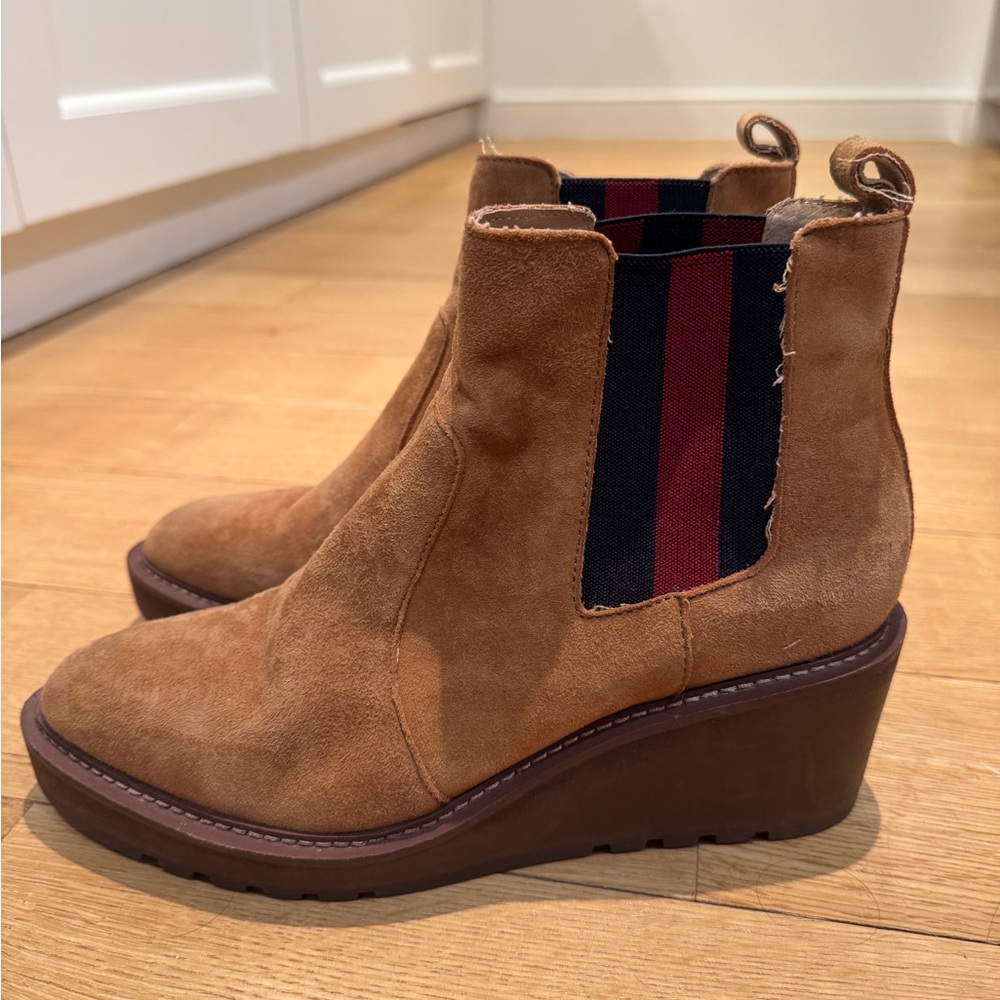 CECELIA NEW YORK - GEMMA SLIP ON LOW WEDGE BOOT NUTELLA